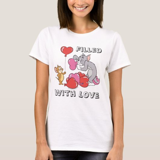 T-shirt Tom & Jerry Inflate Valentine Heart Ballons (Devant)