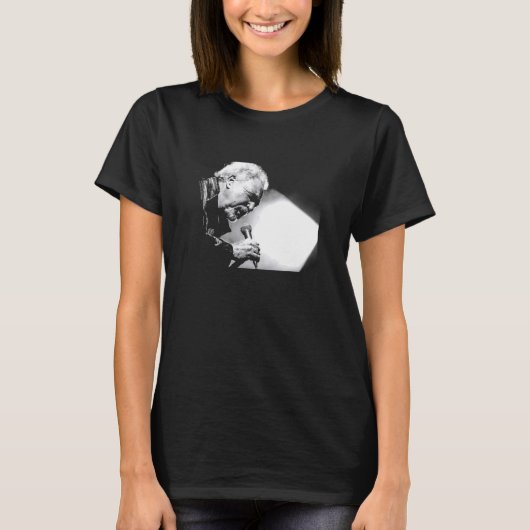 T-shirt Tom Jones Chantant En Direct Noir Et Blanc Par Eve (Devant)