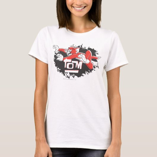 T-shirt Tom Logo noir et rouge (Devant)