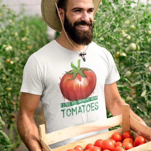 T-shirt Tomate Grower Je T'Aime De Ma Tête Tomates