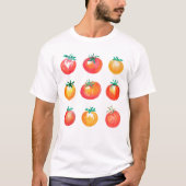 T-shirt Tomates à l'aquarelle Dessinés à la main Nourritur (Devant)