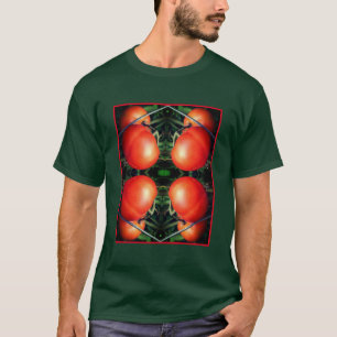 T-shirt Tomates De Jardin Rouge Ripe Sur La Vigne Abstrait