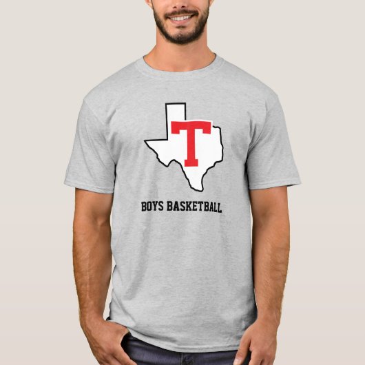 T-shirt Tomball T Boys Basketball Texas gris clair (Devant)
