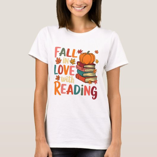 T-shirt Tomber Amoureux De La Lecture Automne Thanksgiving (Devant)