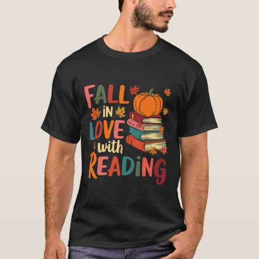 T-shirt Tomber Amoureux De La Lecture Automne Thanksgiving (Devant)
