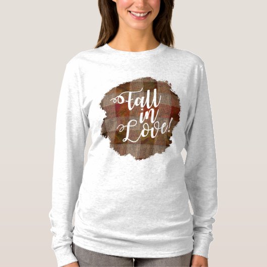T-shirt Tomber dans l'amour | Plaid Automne (Devant)