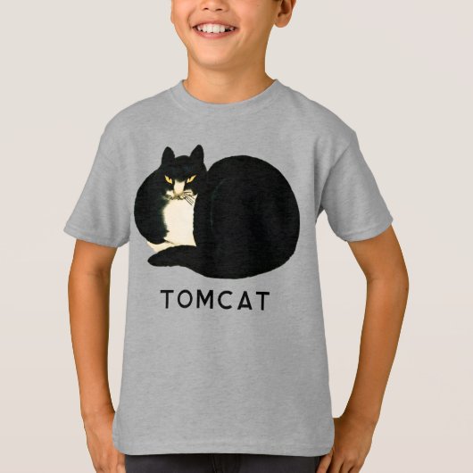 T-shirt Tomcat Chinese Qing Dynastie Manchu noir Chat (Devant)