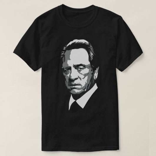 T-shirt Tommy Lee jones greyscale (Design devant)
