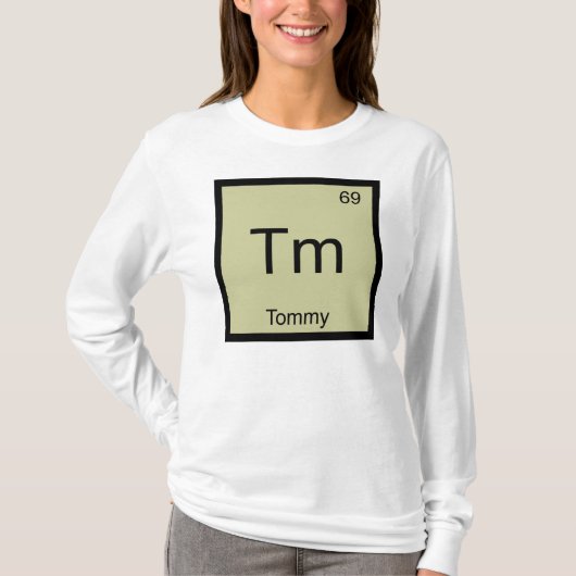 T-shirt Tommy Nom Élément Chimique Tableau Périodique (Devant)