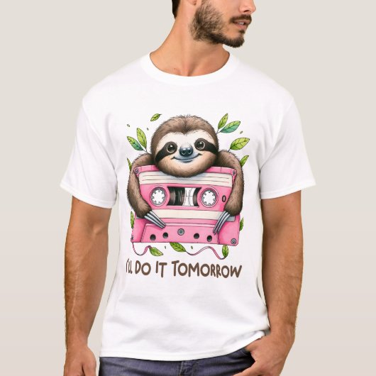 T-shirt Tomorrow Funny Sloth (Devant)