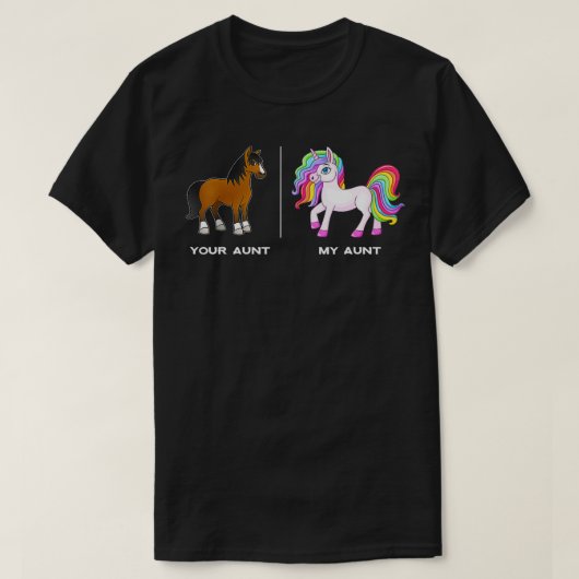 T-shirt Ton Cheval Ma Tante Unicorn Drôle (Design devant)