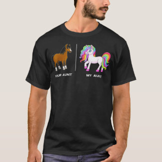 T-shirt Ton Cheval Ma Tante Unicorn Drôle
