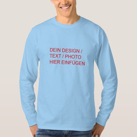 T-shirt TON DESIGN/TEXTE/PHOTO M. Langarmshirt bleu clair (Devant)