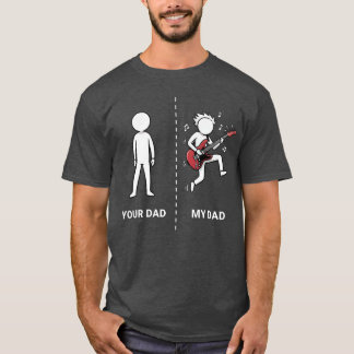 T-shirt Ton papa mon papa amateur de basse funky musicien
