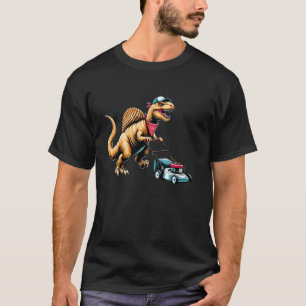 T-shirt Tondeuse à gazon drôle Spinosaurus Dinosaure Tonte