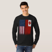 T-shirt Tonga Tongan American Flags Proud USA Tonga (Devant entier)