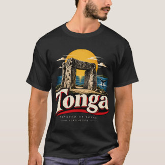 T-shirt Tonga Voyage Monument Artistique Vintage