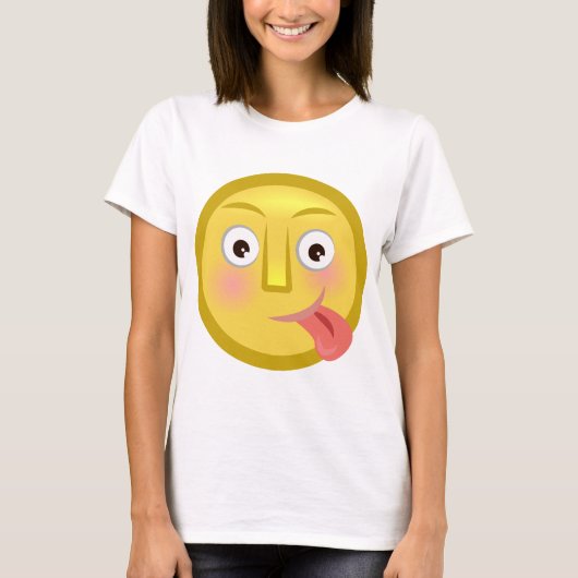 T-shirt Tongue Out Emoji Funny Goofy Face (Devant)