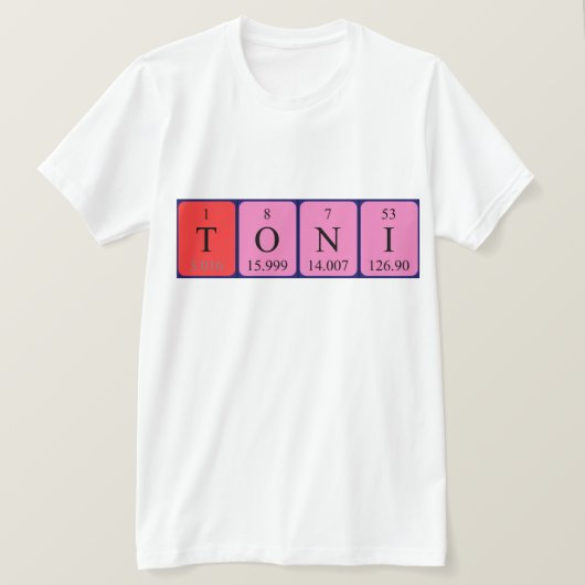 T-shirt Toni nom de table périodique (Design devant)