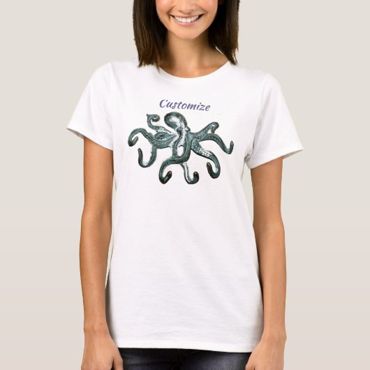 T-shirt Tonnerre octopus bleu (Devant)