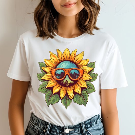 T-shirt Tons tournesols rétro