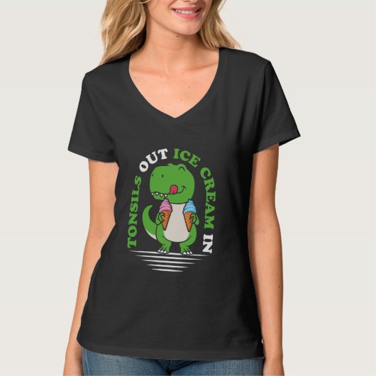 T-shirt Tonsillectomie T Rex Dinosaur Dino Tonsil Enlèveme (Devant)