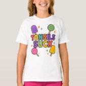T-shirt "Tonsils Suck" Funny Popsicle & Candy Récupération (Devant)