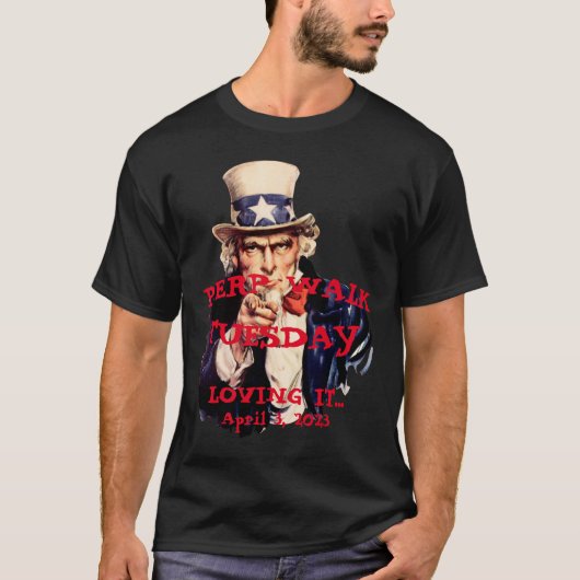 T-shirt Tonton Sam Trump Perp Walk mardi 2023 (Devant)