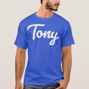 T-shirt Tony Cursive Typographie Script Texte blanc