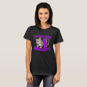T-shirt Too fat for ballet cat ballerina (Devant entier)