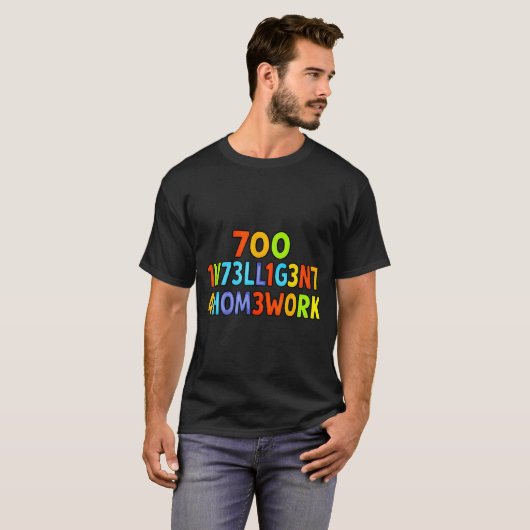 T-shirt Too Intelligent For Homework Funny School Kids Tee (Devant entier)