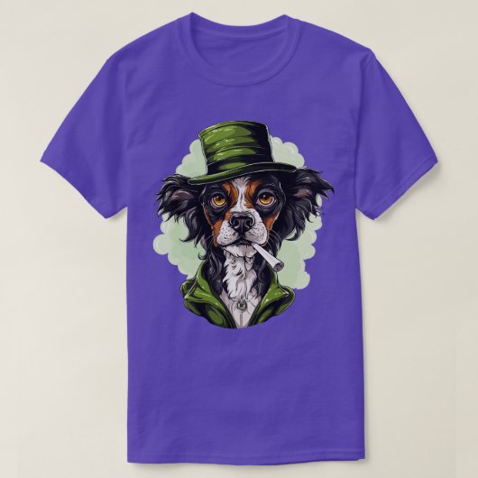 T-shirt toon Chien Fumer mauvaises herbes (Design devant)