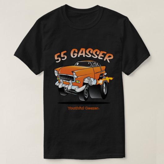 T-shirt Toon de voiture de dessin Chevy 55 Gasser (Design devant)