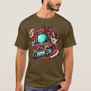 T-shirt toon Retro TV Patinage