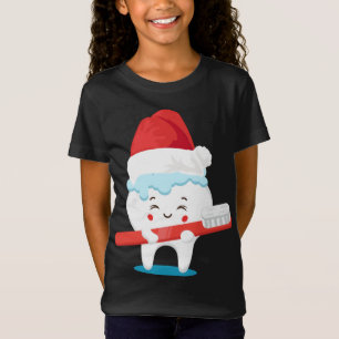 T-Shirt Tooth Père Noël Christmas mignonne X-Mas Dental As