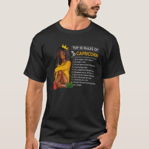 T-shirt Top 10 des règles du signe du zodiaque Capricorne