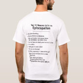 T-shirt Top 10 épiscopal (Dos)