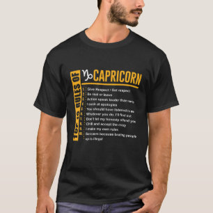 T-shirt Top 10 Règles De Capricorne Cadeaux Anniversaires