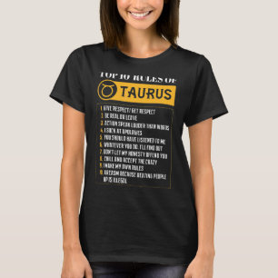 T-shirt Top 10 Règles De Taurus Zodiac Signal Horoscope Na