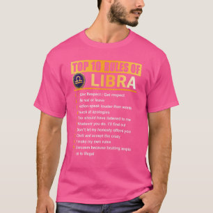 T-shirt Top 10 Règles Pour Libra Zodiac Anniversaire