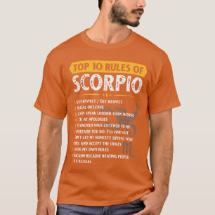 T-shirt Top 10 Règles Scorpion Horoscope Anniversaire fami