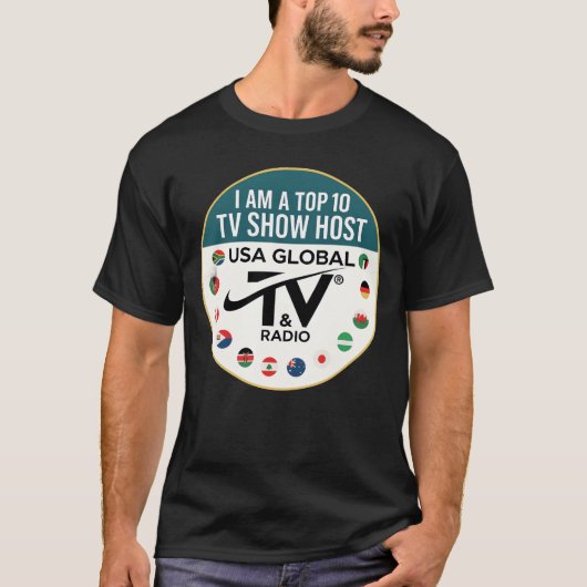 T-shirt Top 10V Show Host USA GlobalV Radio funny (Devant)