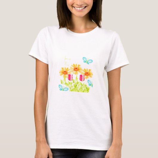 T-shirt Top des dames du printemps (Devant)