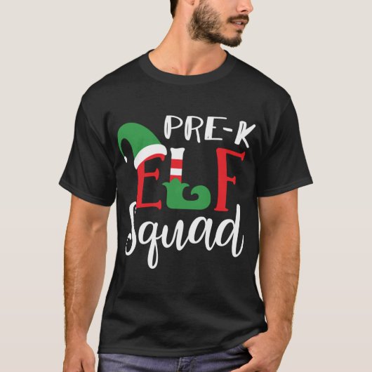 T-shirt Top Enseignant Pré K de l'Elfe de Noël (Devant)