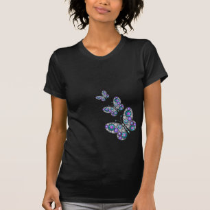T-shirt Top femme des bijoux Rhestone papillon