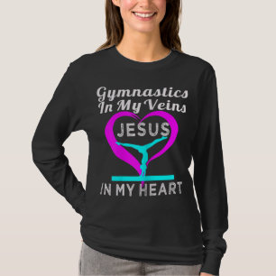 T-shirt Top Gymnastique dans mes veines Jésus dans mon coe