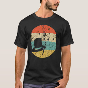 T-shirt Top Hat Magie Wand Icône Retro Magicien