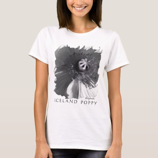T-shirt Top noir et blanc de Poppy Islande (Devant)