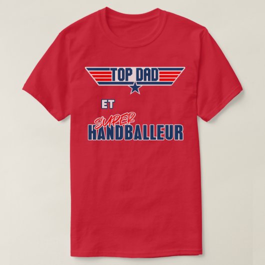T-shirt Top Papa Handballeur rendu (Design devant)