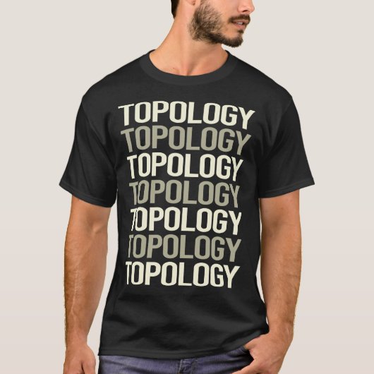 T-shirt Topologie en texte blanc (Devant)